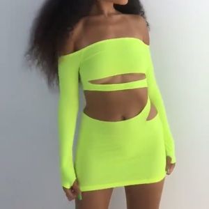 Neon Cut Out Dress